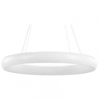 Lámpara de Techo LED Moderna de Metal Blanco Bago, Forma Redonda con Anillo y Cable Largo
