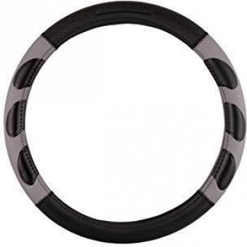 FUNDA PARA VOLANTE GRIP COLOR NEGRO Y GRIS CON TAMAÑO CS 12
