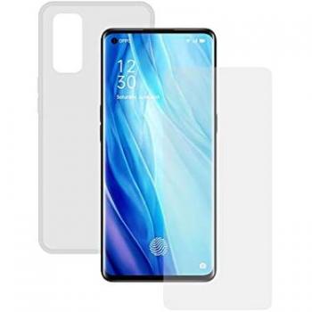 Pack Contact Funda Flexible Transparente + Protector de Cristal Templado para Oppo Reno 4 Pro