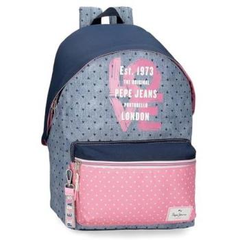 Mochila Escolar Unisex Pepe Jeans Noni Denim Adaptable a Carro 42 cm Multicolor Poliéster