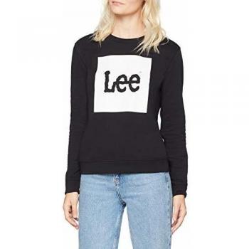 Lee Boxed Logo Sweat suéter, Negro