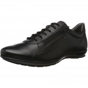Geox Symbol Men's Black Smooth Leather Sneakers