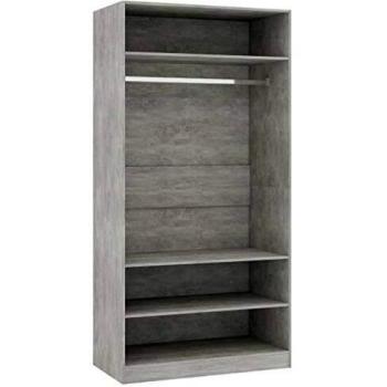 Armario de madera contrachapada gris hormigón 100x50x200 cm