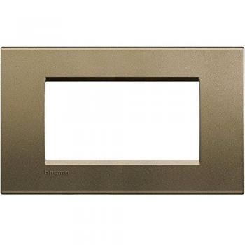 Placa embellecedora 4 módulos cuadrada Livinglight BTicino LNA4804SQ