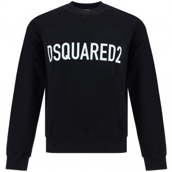 Dsquared2 Men's Logo Cotton Sweatshirt in Black | Size XL | S74GU0663D25002900