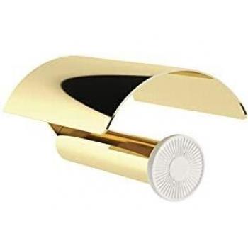 EQUILIBRIUM PORTAPAPEL CON TAPA DERECHO BLANCO MATE- ORO