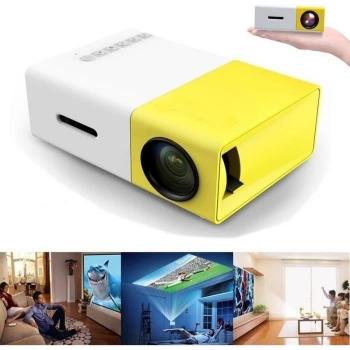 Mini Proyector Portátil YG300 Full HD 1080p Multimedia Cine Amarillo