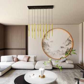 Lámpara colgante Selter EMIBIG LIGHTING, dorada, 9 luces, metal