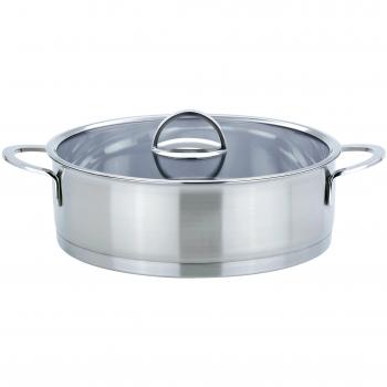 Sartén para Saltear GSW Elegance de Acero Inoxidable 5,3 L - Compatible con Todas las Fuentes de Calor, Incluida Inducción