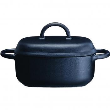 Ronneby Bruk Maestro - Olla de hierro, diseño ovalado, hierro fundido, negro, 26x19x10 cm
