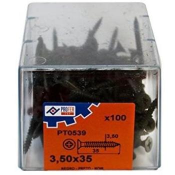 PROFER TOP - Tirafondo Pladur Negro C/100 Profer Top 3,5X35 Mm