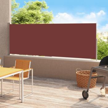 Toldo lateral retráctil para patio 200x500 cm color marrón y azul