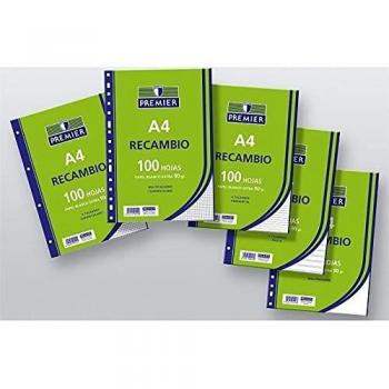 RECAMBIO A4 100H 90GR 4/T MILIMETRADO
