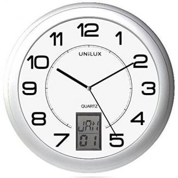 Reloj de Pared Analógico Unilux Instinct en Gris Metalizado, 30.5 cm Ø