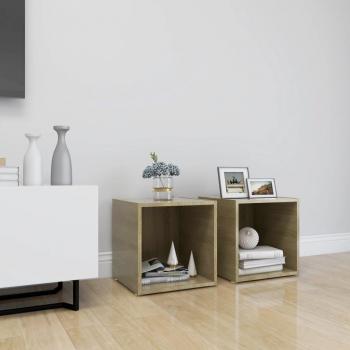 Mueble de TV vidaXL 2 uds madera contrachapada 37x35x37 cm, Mueble de Salón, Mueble Televisor, Mesa de TV