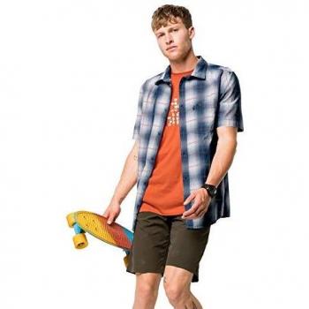 Camisa de Hombre Jack Wolfskin Hot Chili a Cuadros Azul Noche, Talla S