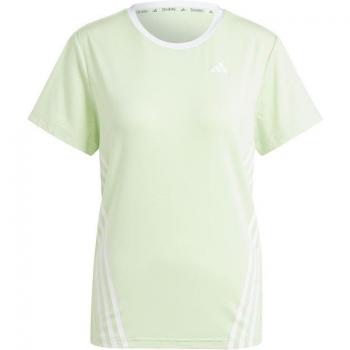 Camiseta de fitness Adidas Essentials Icons 3 Stripes Mujer Chisem Verde M