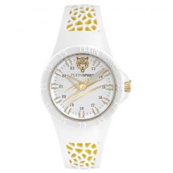 Plein Sport Thunderstorm Silicone Band Watch for Men, White, ONE SIZE