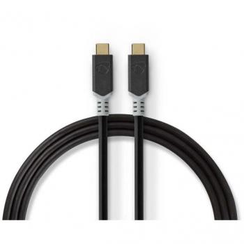 Cable USB 3.2 Gen 2x2 Type-C Macho a Macho, 20 Gbps, 100 W, Chapado en Oro, 2.00 m