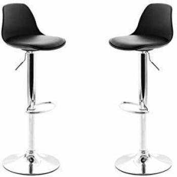 Lote de 2 taburetes de diseño negros Steevy