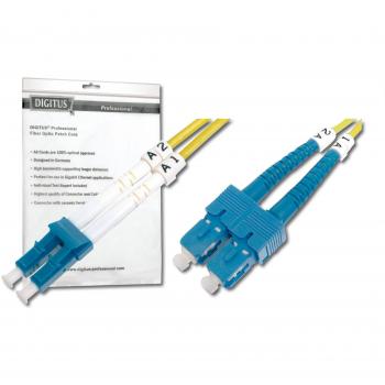 DIGITUS FO Cable de conexión - 2 m OS2 - conector SC APC a LC - red de fibra - dúplex - monomodo 09/125 µ