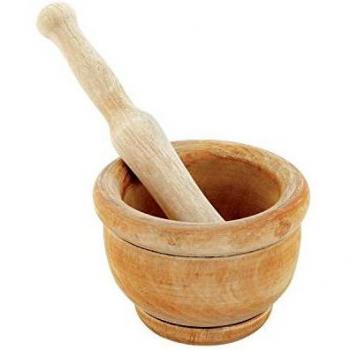 ORYX 5860100 Mortero Madera Cocina Ø 14 cm, 16 litros, Multicolor