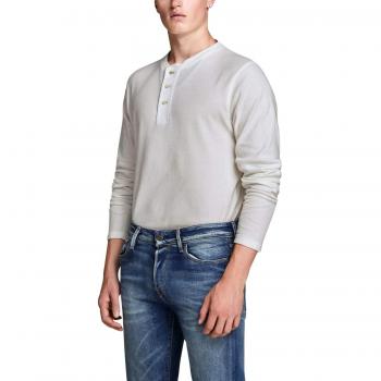 JACK & JONES PREMIUM Jprlogan BLU. tee LS Grandad Pre, Camisa Manga Larga para Hombre, Blanco Cloud Dancer, X-Large