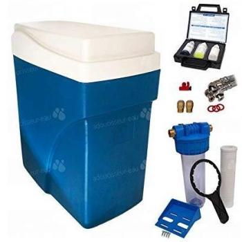Descalcificador Delta Compacto Sin Electricidad Simplex con Kit de Instalación