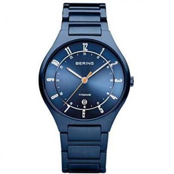 BERING Reloj Analógico para Hombre de Cuarzo con Correa en Titanio 11739-797