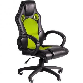 Silla Pro Gaming Verde/Negra - Silla de escritorio ergonómica, diseño moderno, acolchado en espuma de alta densidad, reposabrazos ajustables, base de metal resistente, ruedas giratorias, altura regulable y soporte