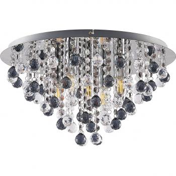 Lámpara de techo moderna Lindby Maram con colgante acrílico, redonda, transparente, hecha de plástico, para salón y comedor, 5 llamas E14