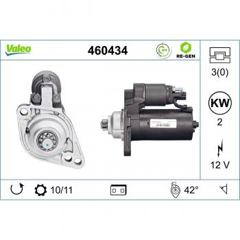 VALEO Motor de arranque RE-GEN AT para SEAT Ibiza, Leon, Altea, Cordoba, Toledo y VOLKSWAGEN Golf, Passat, Polo, Touran, Transporter, Caddy (Ref: 460