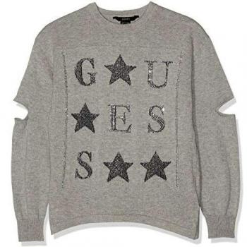 Guess LS RN Cutout Sweater Jersey, Gris