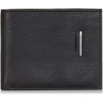 Cartera para Hombre con Tarjetero de Piel, Negro , 12 cm, Monedero
