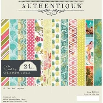 Authentique Double-Sided Cardstock Pad 6X6 24/Pkg-Utopia, 12 Designs/2 Each