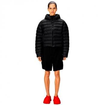 Rains Lohja Short Black Puffer Jacket - Unisex, Regular Fit, Medium