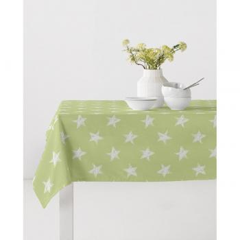Mantel antimanchas Saone Star Green 140x300 cm - Ideal para proteger tu mesa y fácil de limpiar