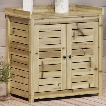 Mesa de plantación con estantes 82,5x50x86,5 cm Madera impregnada Pino Marrón
