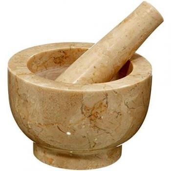 Cilio Premium Beige Marble Mortar and Pestle 13 cm