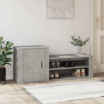 Zapatero de hormigón gris 130x35x54 cm madera multicapa