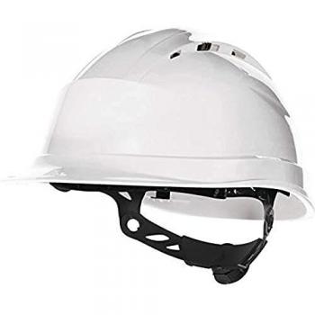 Delta plus - Casco obra ventilado polipropileno ajuste rotor blanco
