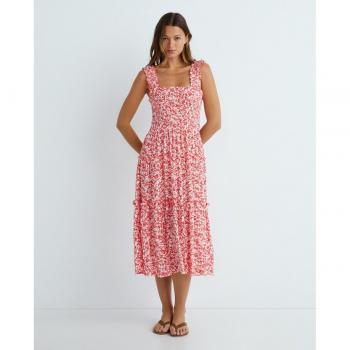 Vestido Midi Elástico Vero Moda Menny Rojo para Mujer