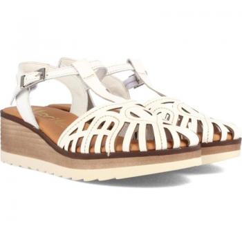 Sandalias para mujer Marila estilo cangrejera en piel Heloisa blanco