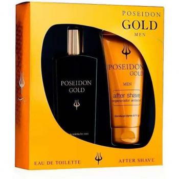 Instituto Espanol Poseidon Gold Men's Gift Set with 100ml Eau De Toilette and 100ml Aftershave