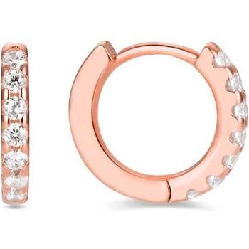 Pendientes Meri Essential de Luxenter en plata de ley 925 con baño de oro rosa y circonita brillante