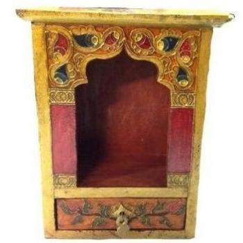 Altar - Ping Altar - con cajón de madera - hecha a mano en el antiguo-Stil - 16,5 x 22 x 14 cm