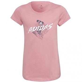 Camiseta de Manga Corta Infantil Adidas Graphic Rosa para Niñas, modelo Hl1617, talla 11-12 años