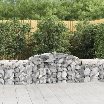 vidaXL Arched Gabion Baskets 3 pcs 300x50x60/80 cm Galvanised Iron