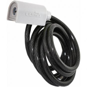 LUMA Enduro 7318 Candado Cable, Unisex Adulto, Blanco, 8 mm / 185 cm