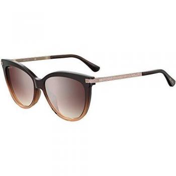 Jimmy Choo Women's Brown Acetate Sunglasses with Silver Lenses, Model AXELLE-G-S-0MY-NQ, Size 56 mm